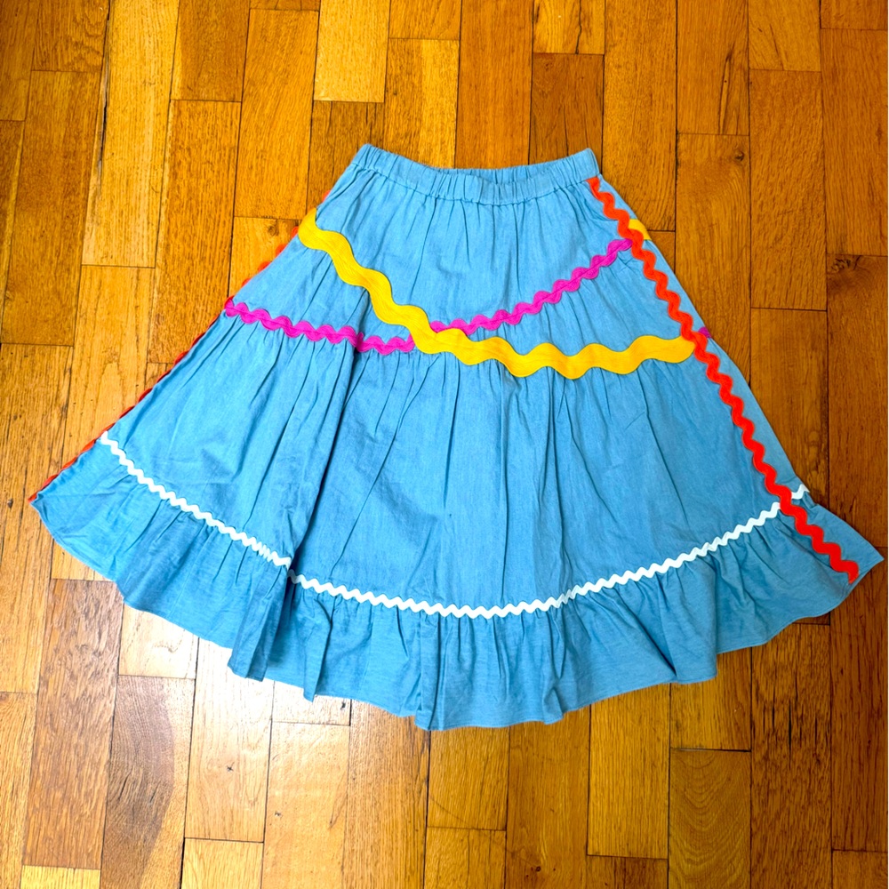 Tia CIBANI denim chambray girls skirt size 9/10